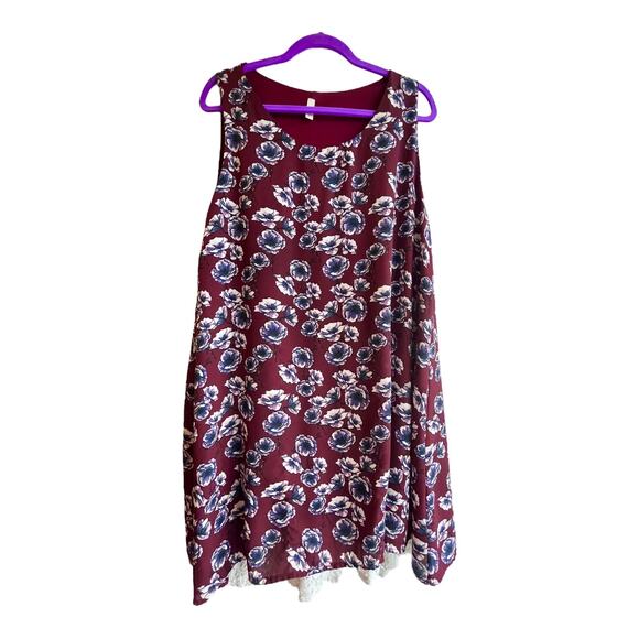 VTG Mai Soli Gunne Sax Mini Floral DRESS Flirty Lace Hem Womens LG Sleeveless - Picture 1 of 4